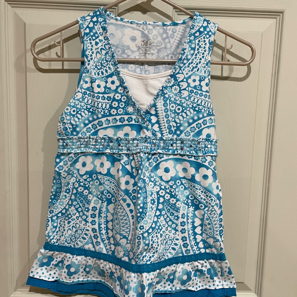 Justice White and Blue Tank Top